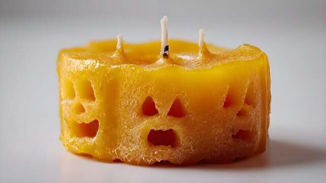 yellow candle for halloween  on with background isolated on jpg