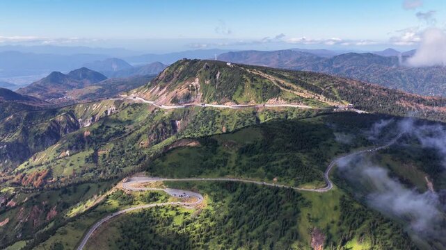 Panoramic Aerial of National Route 292 at Shibu Pass