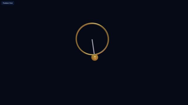 Classic Pendulum Clock Mechanism with Golden Ring and Bob