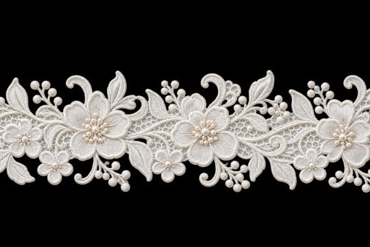 White floral lace border