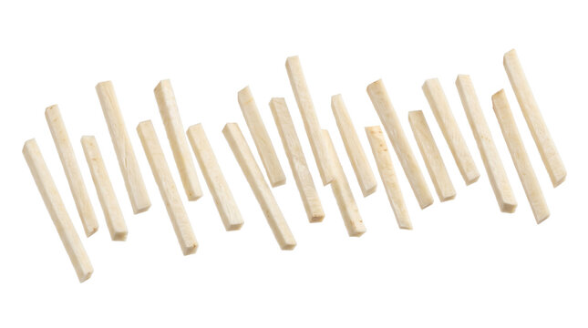 Raw parsnip batons isolated on transparent background
