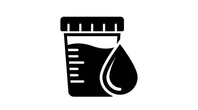 Medical urine sample container cup icon for lab test
