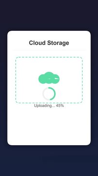 Cloud Storage Upload Process UI Animation