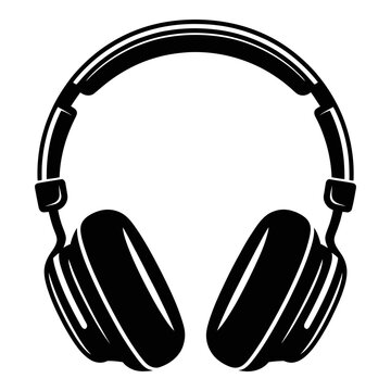 Black headphones with adjustable headband are shown as a silhouette