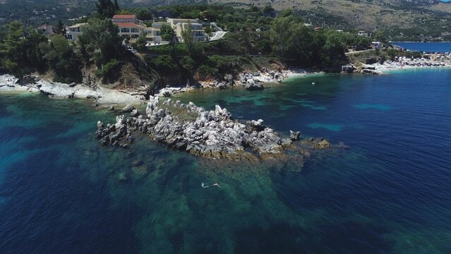 Bataria Beach (often spelled Bataria or Battaria) is a highly praised pebble beach located in Kassiopi on the northeastern coast of the island of Corfu, Greece
