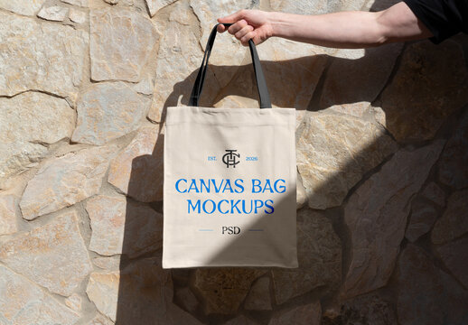 Tote Bag in Hand Mockup