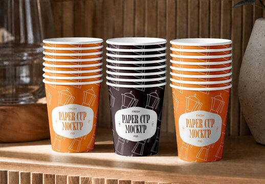 Three Paper Cup Mockups