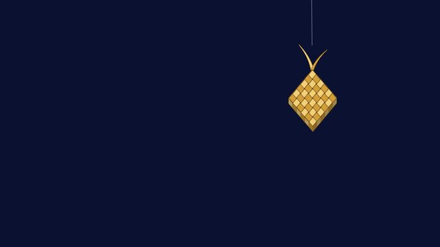 Golden ketupat woven strip by strip then hanging for Eid al Fitr 2027