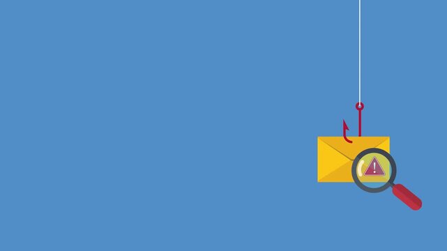 Data phishing, hacking online scam concept. Fishing by email, envelope and fishing hook.