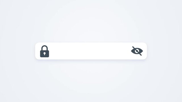 Password field filling with dots and eye icon toggling show hide password, login form animation