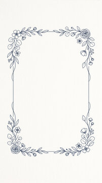 Illustrated Floral Frame Isolated