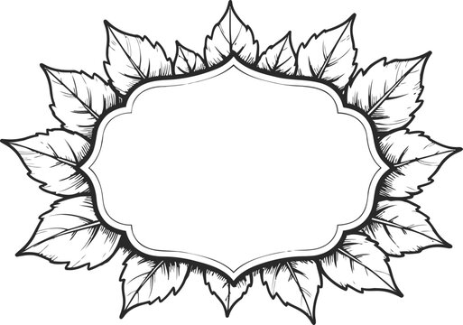 Decorative frame with vintage border and detailed leaves background design