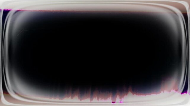 Rounded rectangular frame vignette with glowing white edges and dark center, animated overlay effect on black background