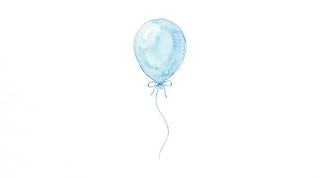 Balloon floats gently against a plain white background surface.