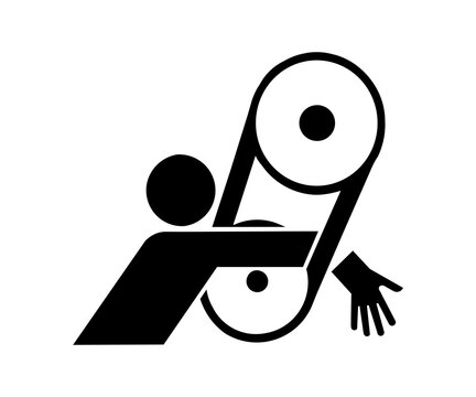 ANSI Z535 - Figure A33 - Arm Crush Hazard icon sign  illustration on transparent background. 


