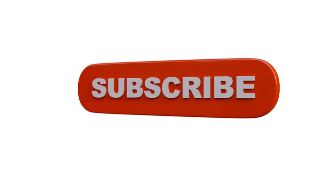 3d red subscribe button transparent image