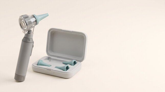 Otolaryngology: Modern otoscope kit for professional ear examination and preventive hearing care