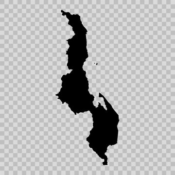 Malawi country map silhouette isolated black vector outline