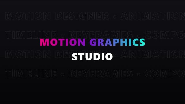 Motion studio branding title sequence with modern typography and creative animation