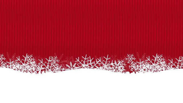 Snowy border on a red textured surface 4K