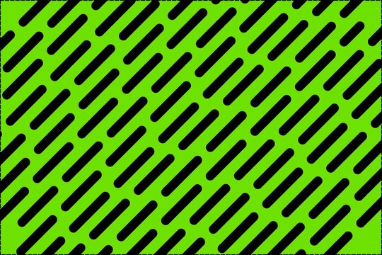 An abstract diagonal pattern of rounded black dashes or pill-like stripes wallpaper set against a vibrant neon-green background