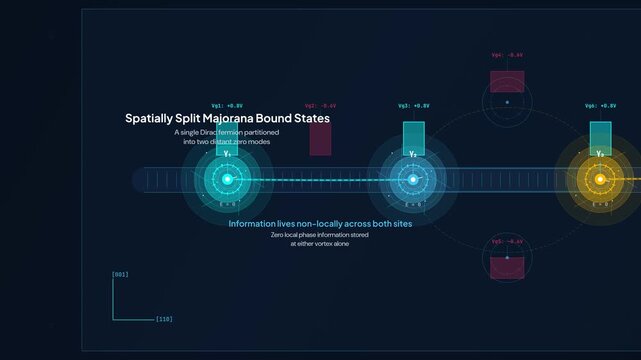 Spatially Split Majorana Bound States And Physical Path Exchange Braiding For Fault Tolerant Quantum Memory Spacetime Ribbon Deformation Invariant Scientific Animation