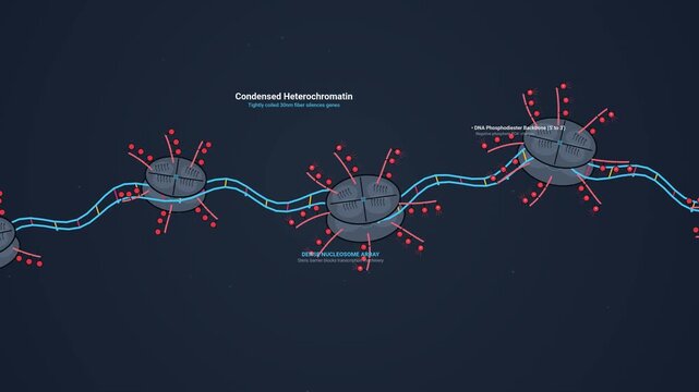 Histone Acetylation And Gene Transcription Dynamic Epigenetic Cycle With RNA Polymerase Clamping And Nascent mRNA Transcript Formation Scientific Animation