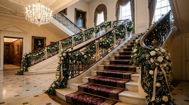 Elegant floral staircase