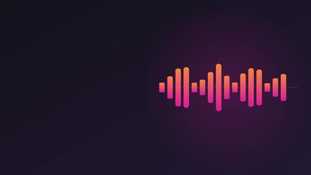 Colorful sound wave audio frequency bars on a dark background
