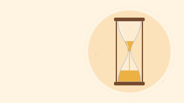 Vintage hourglass with flowing golden sand representing time passing and waiting