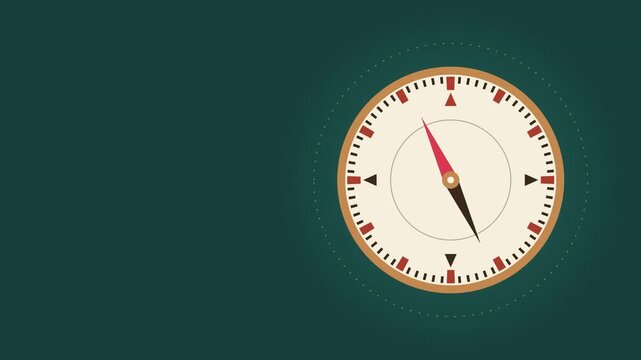 Vintage style nautical compass icon on a dark green background