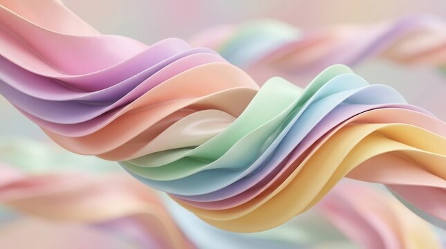 Pastel ribbon waves