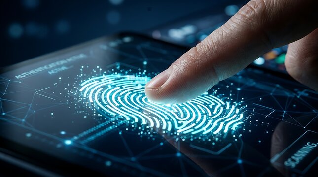 Finger pressing digital fingerprint scanner