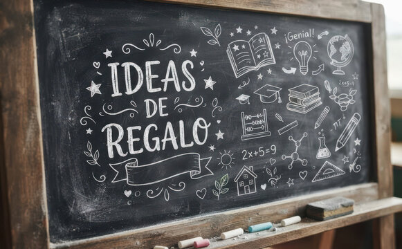 IDEAS DE REGALO pizarra escolar con dibujos de educacion y aprendizaje para proyectos