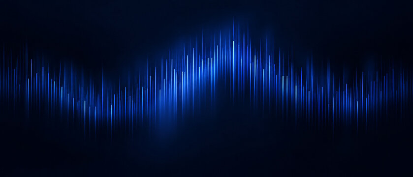 Blue sound wave equalizer visualization for audio technology