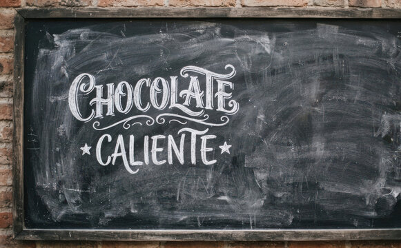 CHOCOLATE CALIENTE cartel de pizarra para cafeteria y restaurante de postres