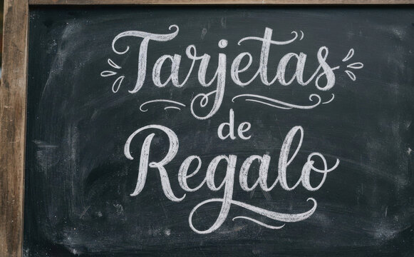 Tarjetas de Regalo letrero en pizarra para promociones de compras y marketing comercial