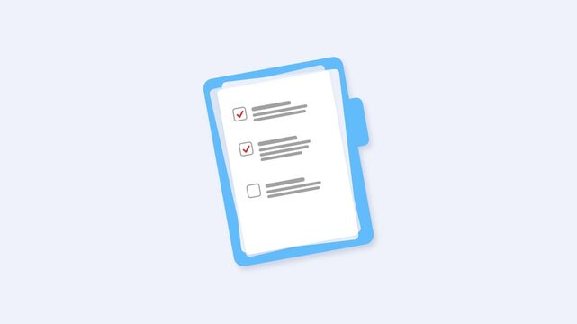 A blue clipboard featuring a checklist with completed checkmarks and written lines representing organized planning for daily business tasks and productive time management during normal hours of