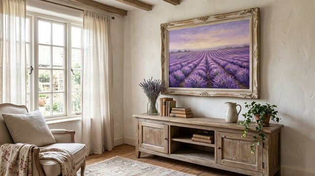 Lavender field painting