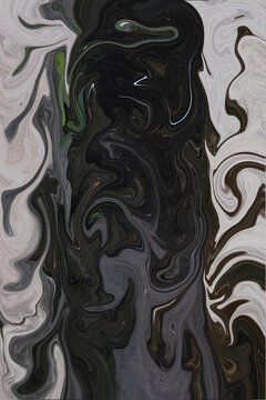 abstract background with fluid swirling patterns in monochrome black white and gray hues dynamic