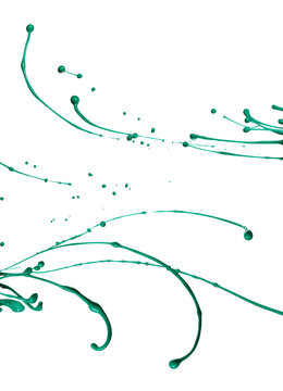 Neon green paint erupting in curve wave. Fluorescent green liquid water explosion vine over Black background isolated. Bright paint eruption explode sticky spike, Photograph