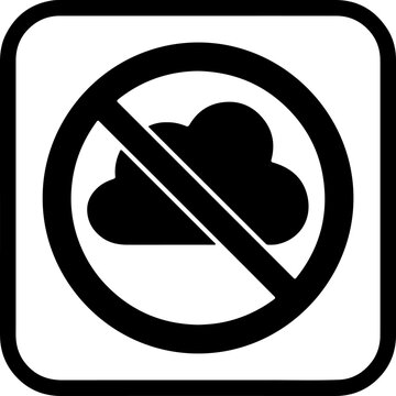No cloud storage prohibited sign vector icon