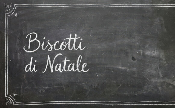 Biscotti di Natale lavagna messaggio festivo biglietto auguri sfondo natale