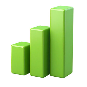 Progressive Green Bar Graph Illustration Showing Growth.