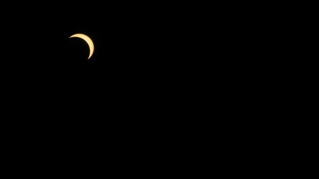 Time lapse, 50x, partial solar eclipse, Melbeck, Samtgemeinde Ilmenau, Lower Saxony, Germany