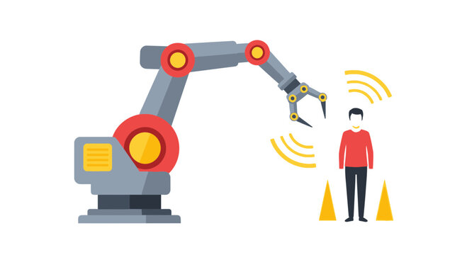 Industrial Robot Arm and Human Worker with Proximity Sensors for Safety and Collaboration in Smart Factory