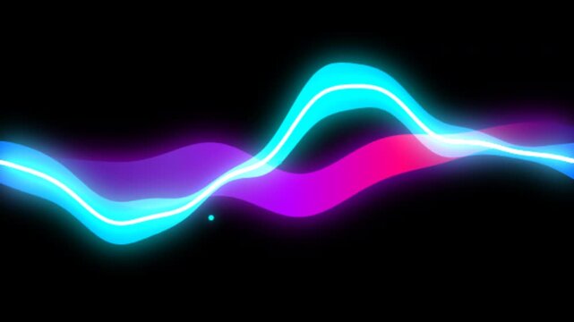 Neon sound waveform animation for audio and music visualization