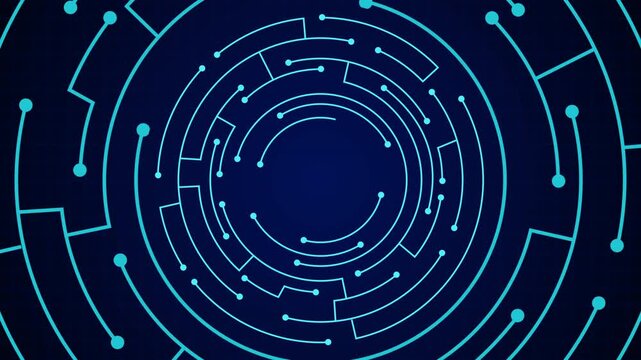 Technology abstract electronic circuit circle glowing