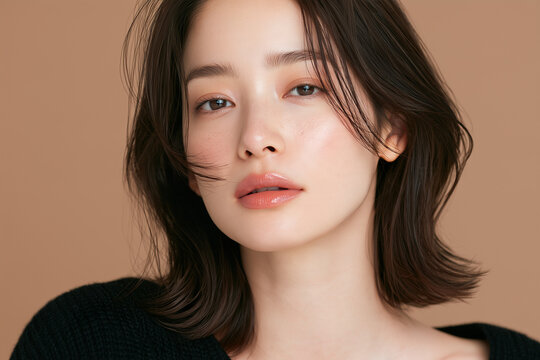 美容, 女性, スキンケア, 化粧品, ビューティー, 若い女性, 美肌, 日本人, アジア人, フェイシャル, メイク, 美容液, 保湿, クリーム, エイジングケア, 美容医療, エステ, 美容クリニック, 肌ケア, ナチュラルメイク, 透明感, ツヤ肌, モデル, 笑顔, ポートレート, クローズアップ, リラックス, 癒し, 健康的, 美白, コラーゲン, ヒアルロン酸, アンチエイジング