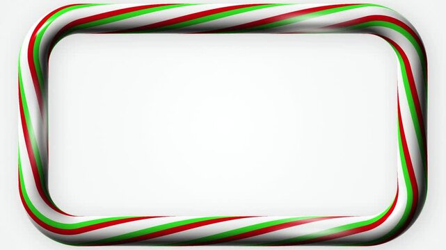 Candy cane frame border seamless loop motion background